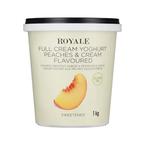 royale peaches & cream full cream yoghurt 1kg
