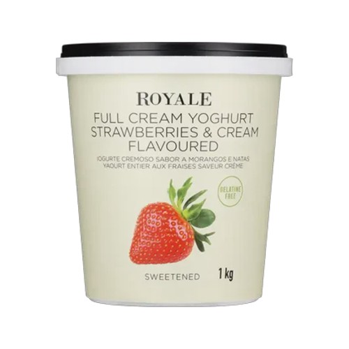 Royale Strawberries & Cream Full Cream Yoghurt 1kg