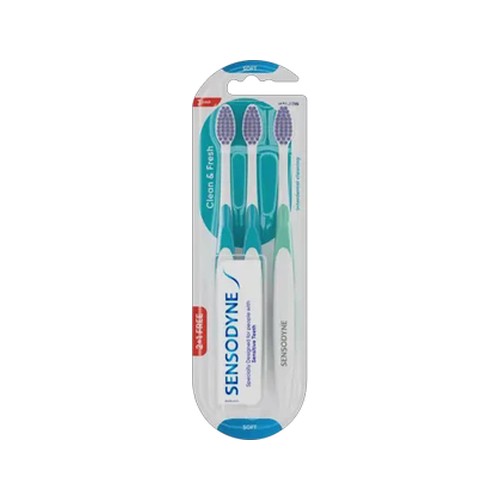 sensodyne clean & fresh soft toothbrush 3 pack