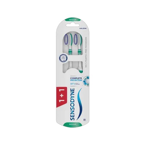 sensodyne complete protection medium toothbrush 2 pack