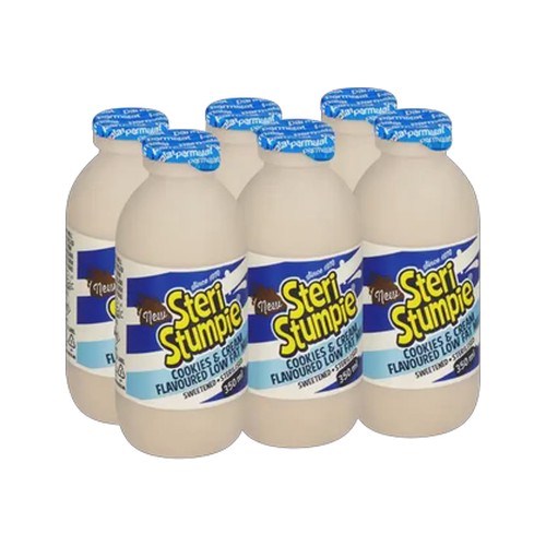 steri stumpie cookies & cream flavoured low fat milk 6 x 350ml