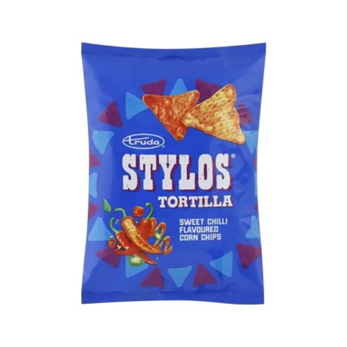 Stylos Sweet Chilli Flavoured Tortilla Corn Chips 145g