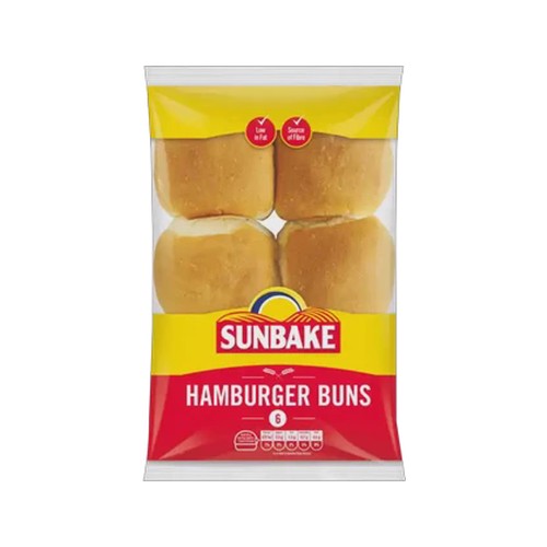 sunbake hamburger buns 6-pack