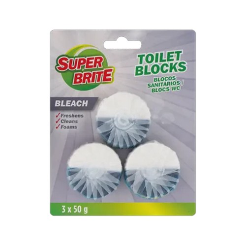 super brite bleach toilet block 3 x 50g