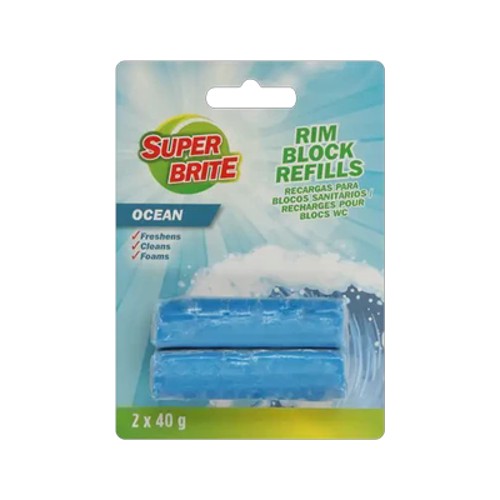 super brite rim block refills ocean scented 2 x 40g