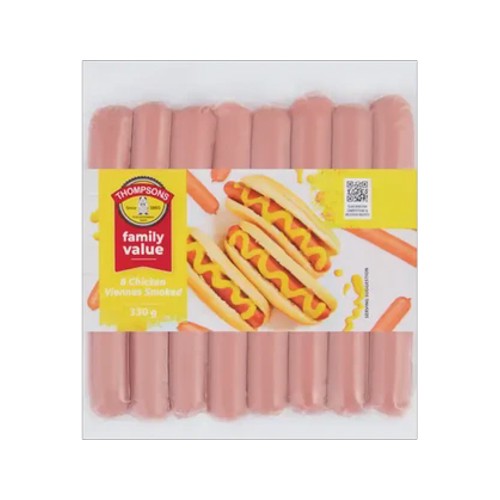 Thompsons Family Value Smoked Chicken Viennas 330g