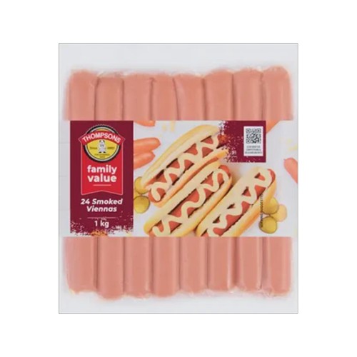Thompsons Family Value Smoked Viennas 1kg