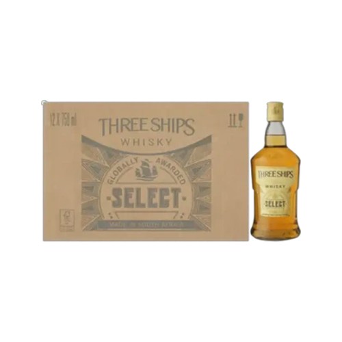 Three Ships Select Whisky Bottles 12 x 750ml