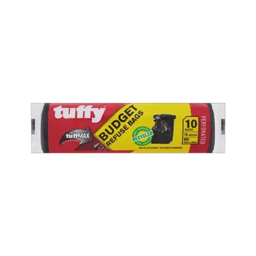 tuffy tuffmax budget refuse bags 10 x 80l