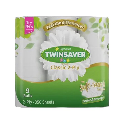 twinsaver classic 2-ply toilet tissue rolls 9 pack