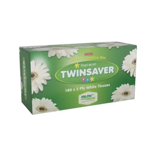 twinsaver white facial tissues 180 pack