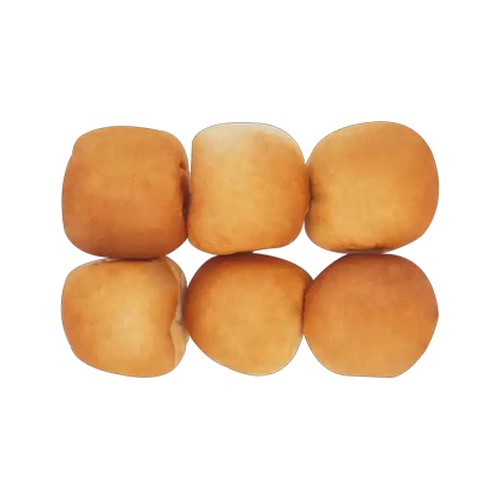 white hamburger rolls 6-pack