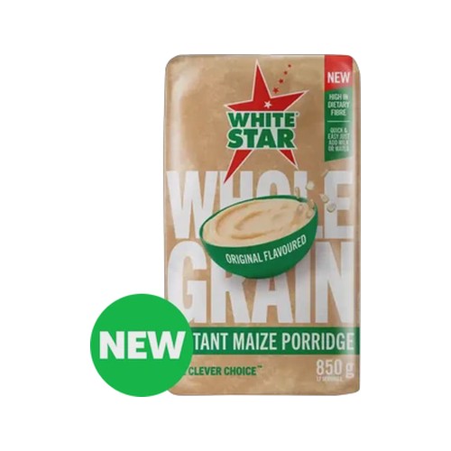 white star original flavoured whole grain instant maize porridge 850g