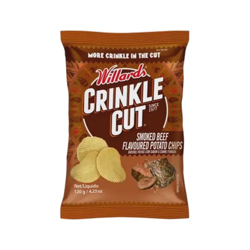 Willards Crinkle Cut Smoked Beef Flavoured Potato Chips 120g