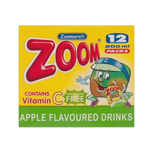 zoomarati zoom apple flavoured juice 12 x 200ml