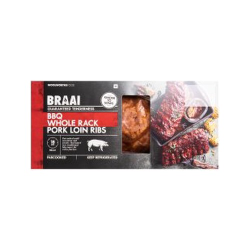 BBQ Whole Rack Pork Loin Ribs Avg 850 g