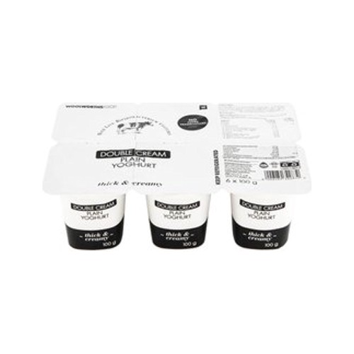 Double Cream Plain Yoghurt 6 x 100 g