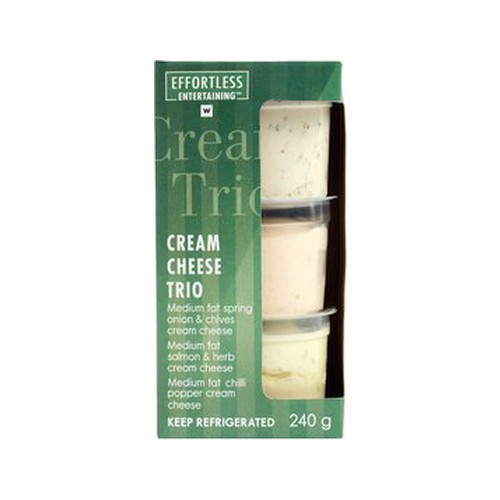 effortless entertaining cream cheese trio 240 g