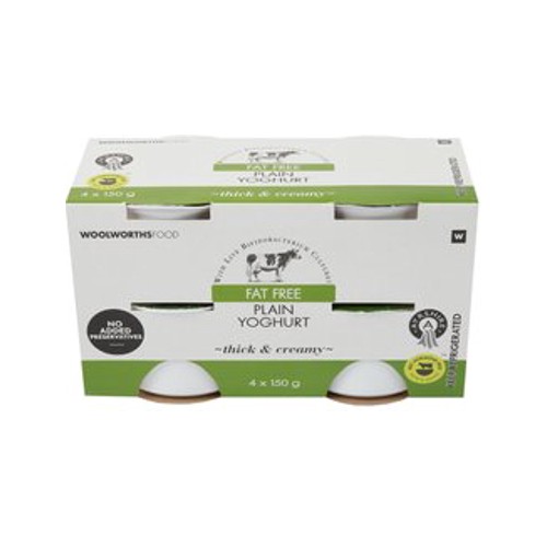 Fat Free Ayrshire Plain Yoghurt 4 x 150 g
