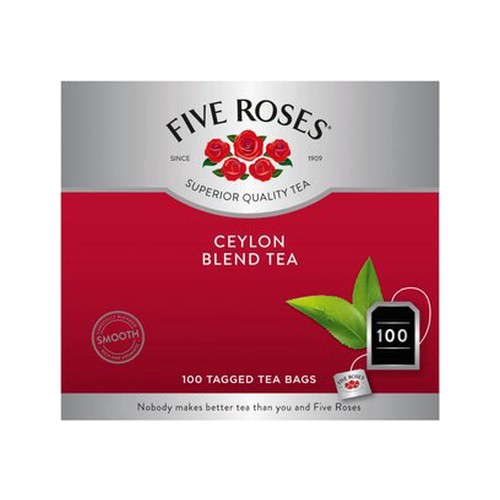 five roses smooth ceylon blend tagged tea bags 100 pk
