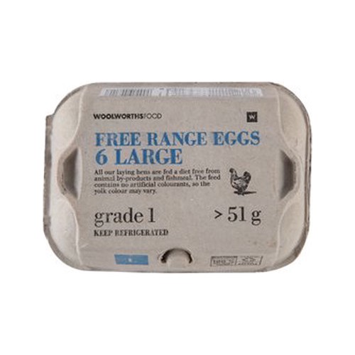 free range large chilled eggs 6 pk