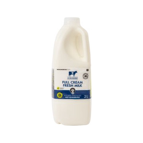 fresh full cream ayrshire milk 2 l