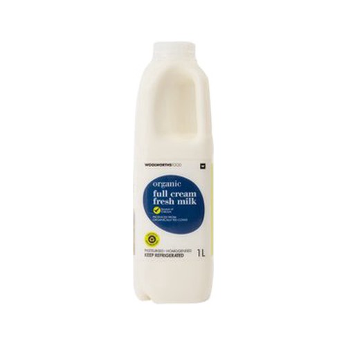 fresh full cream organic milk 1 l