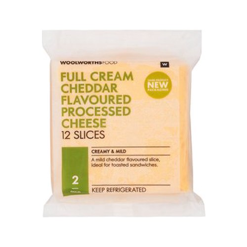 full cream cheddar flavoured cheese 12 slices