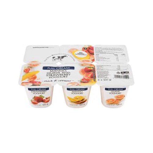 Full Cream Mango Guava & Strawberry Yoghurt 6 x 100 g