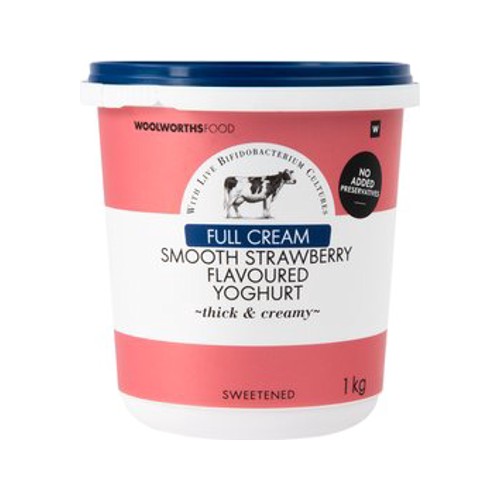 Full Cream Smooth Strawberry Flavoured Yoghurt 1 kg