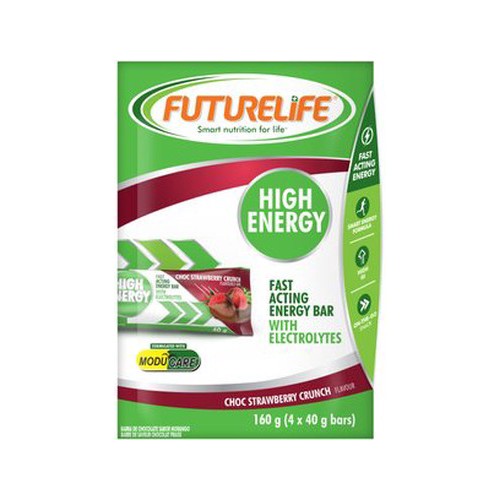 futurelife high energy choc strawberry crunch bars 4 x 40 g
