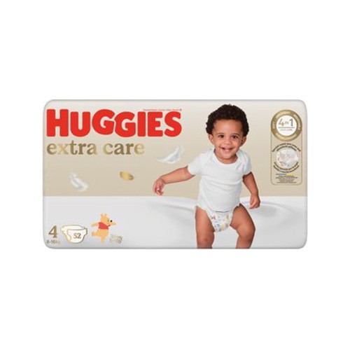 Huggies Extra Care New Baby Size 4 8 14 kg Nappies 52 pk