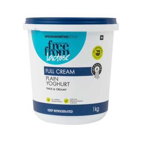 Lactose Free Ayrshire Full Cream Plain Yoghurt 1 kg