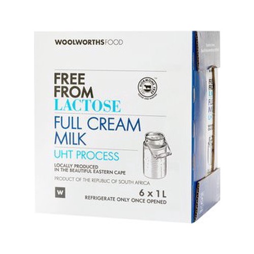lactose free full cream milk 6 x 1 l