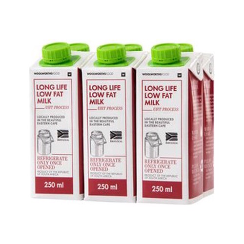 long life low fat milk 6 x 250 ml