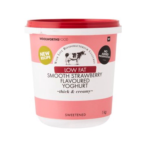 Low Fat Smooth Strawberry Flavoured Yoghurt 1 kg