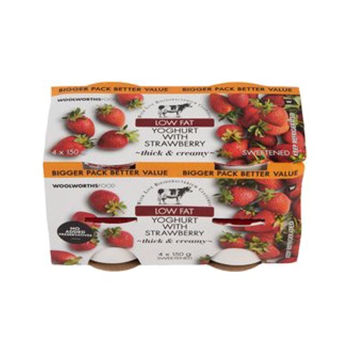 Low Fat Yoghurt with Strawberry 4 x 150 g