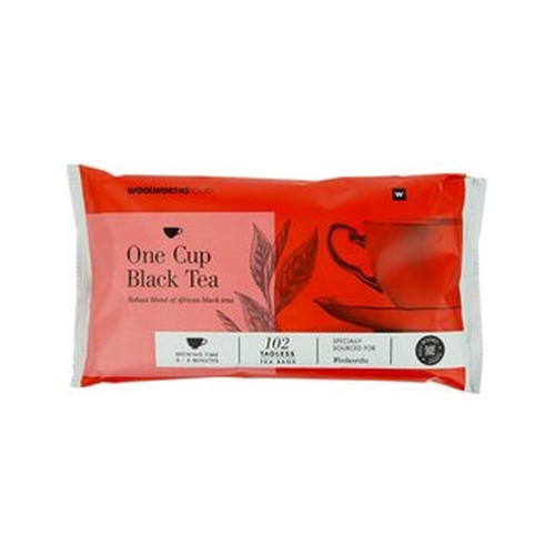 one cup tagless black tea bags 100 pk