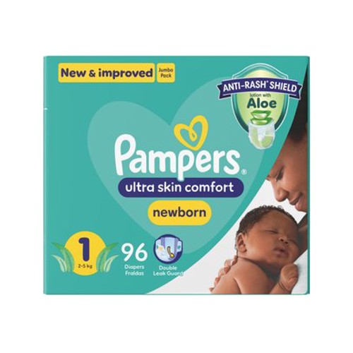 Pampers Baby Dry Newborn Size 1 2- 5 kg Nappies 96 pk
