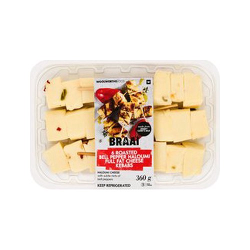 roasted bell pepper haloumi full fat cheese kebabs 6 pk