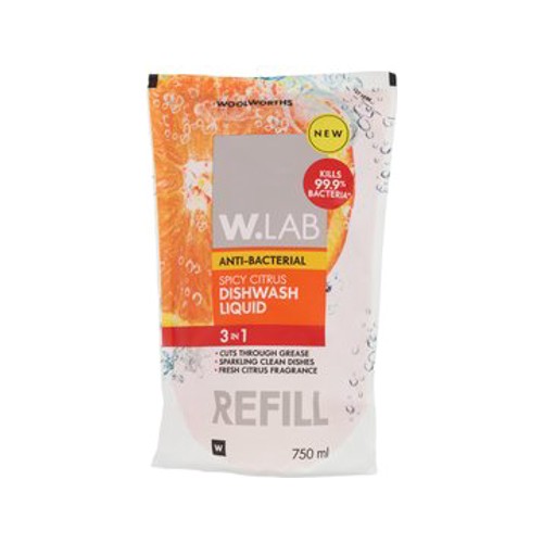 Wlab 3-in-1 Spicy Citrus Dishwashing Liquid Refill 750 ml