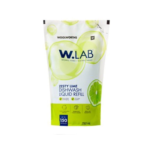 Wlab Zesty Lime Dishwashing Liquid Refill Pouch 750 ml